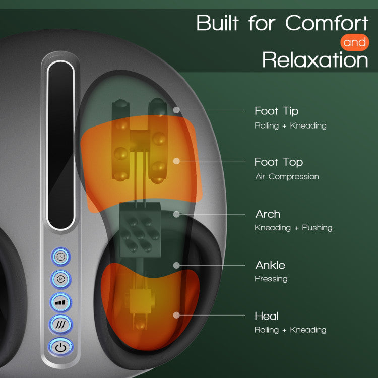 Heat Air Kneading Plantar Shiatsu Therapy Foot Massager with 3 Modes