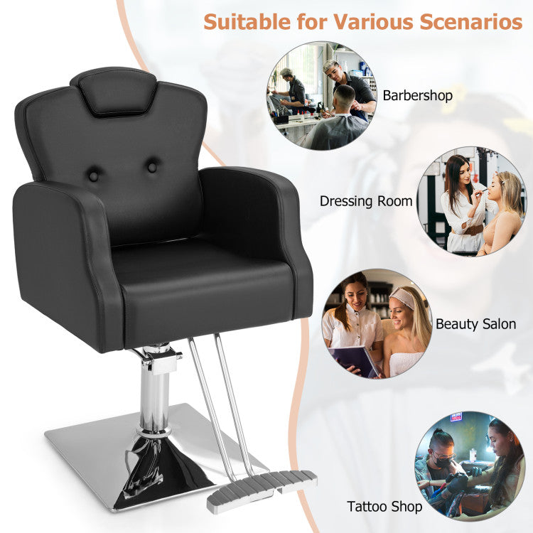 Heavy Duty Salon Chair with 360 Degrees Swivel with Adjustable Headrest and Height