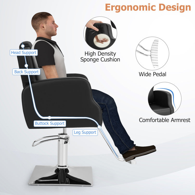 Heavy Duty Salon Chair with 360 Degrees Swivel with Adjustable Headrest and Height