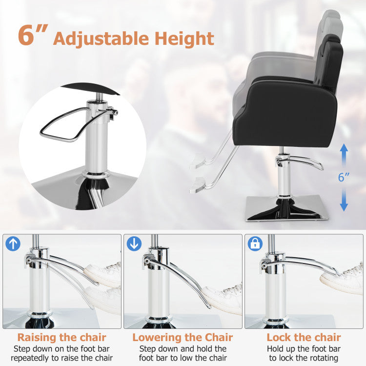 Heavy Duty Salon Chair with 360 Degrees Swivel with Adjustable Headrest and Height