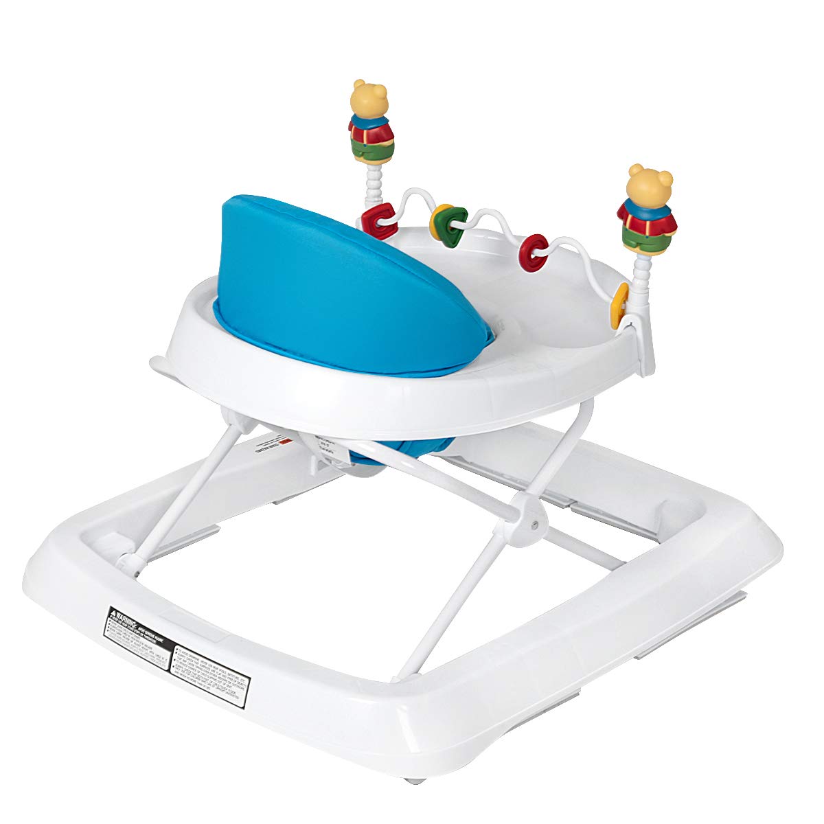 Folding Baby Walker with Padded Seat and Adjustable Height