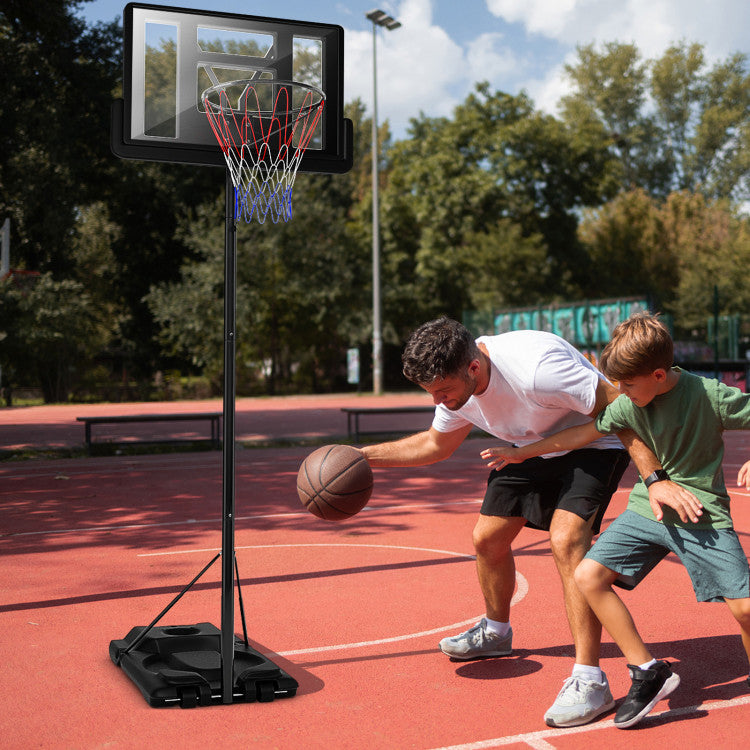 Height Adjustable Portable Backboard Basketball Hoop with 2 Nets and Wheels