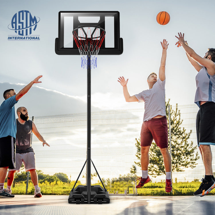 Height Adjustable Portable Backboard Basketball Hoop with 2 Nets and Wheels