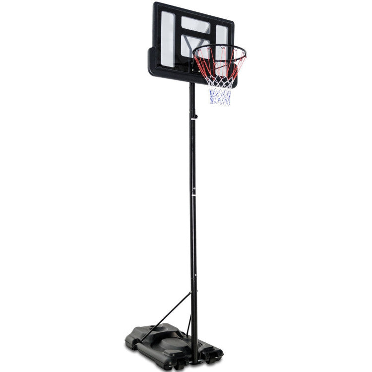 Height Adjustable Portable Backboard Basketball Hoop with 2 Nets and Wheels