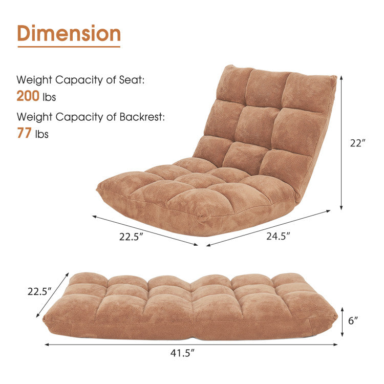 High-density Sponge Cushioned Floor Chair with Adjustable 14-position