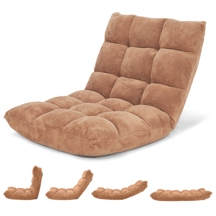 High-density Sponge Cushioned Floor Chair with Adjustable 14-position