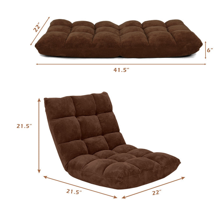 High-density Sponge Cushioned Floor Chair with Adjustable 14-position