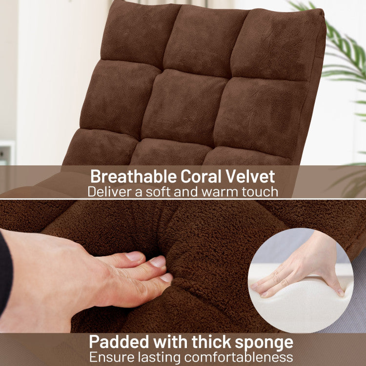 High-density Sponge Cushioned Floor Chair with Adjustable 14-position