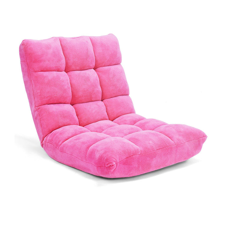 High-density Sponge Cushioned Floor Chair with Adjustable 14-position