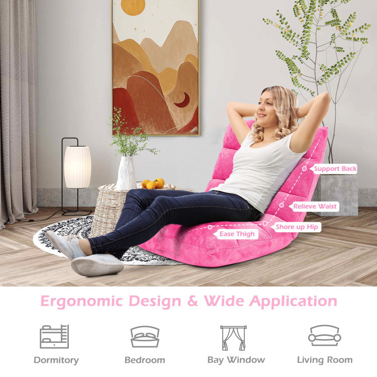 High-density Sponge Cushioned Floor Chair with Adjustable 14-position