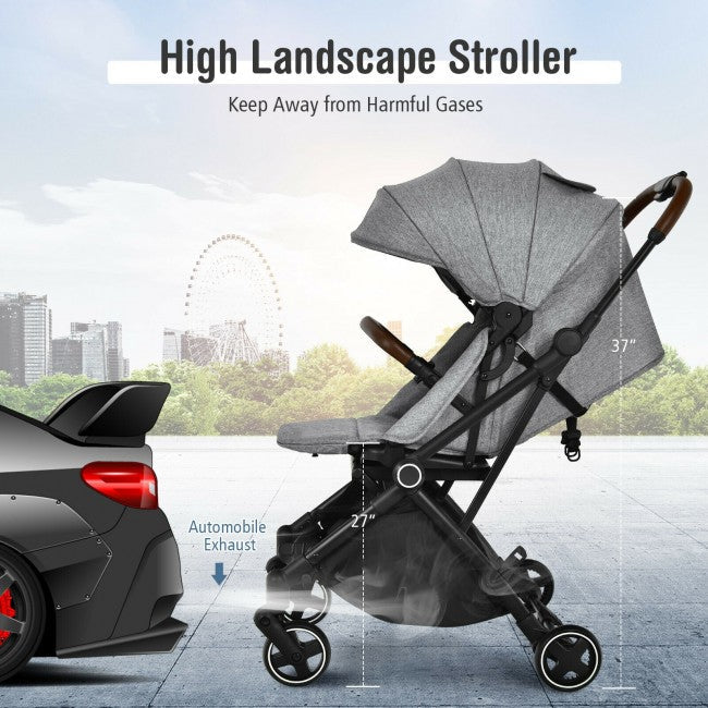 2-in-1 Convertible Aluminum Baby Stroller with Adjustable Canopy