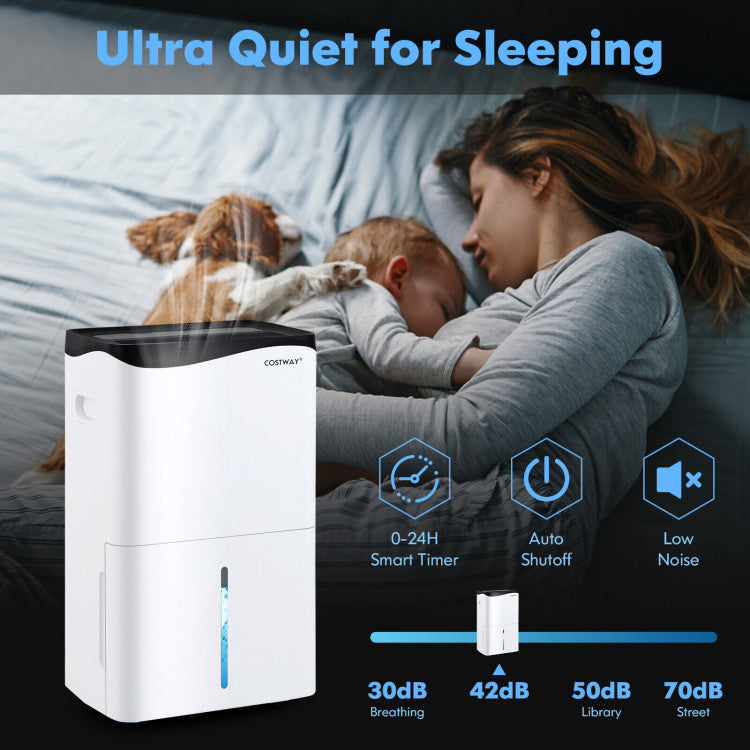 100-Pint Dehumidifier with Smart App and 4 Working Modes for Home and Basements 5500 Sq. Ft