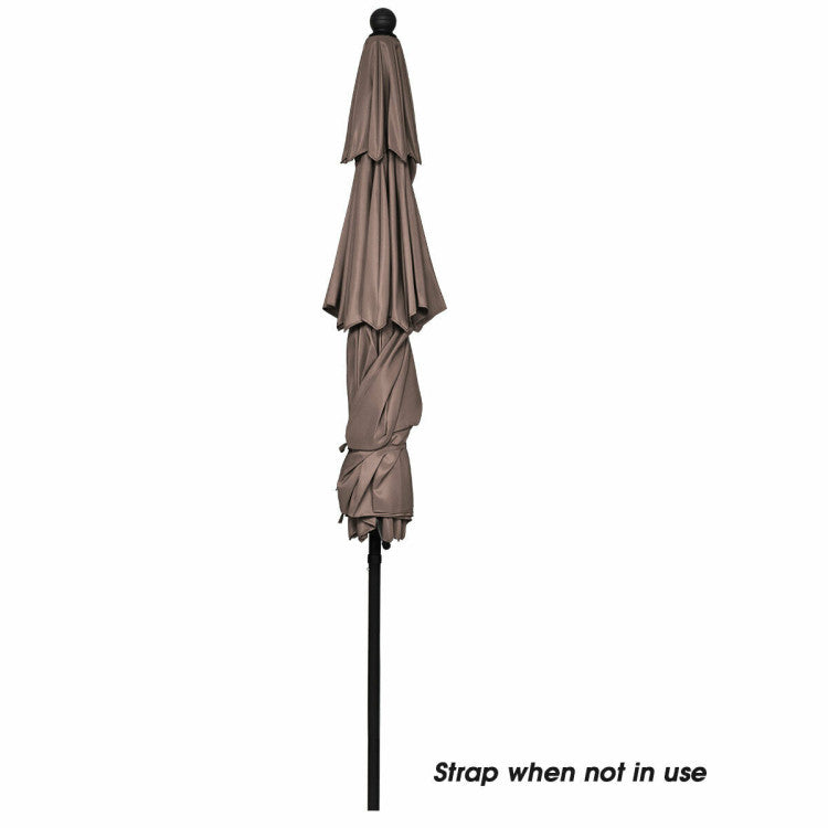 10-Feet 3-Tier Patio Umbrella Outdoor Canopy with Double Vented for Pool