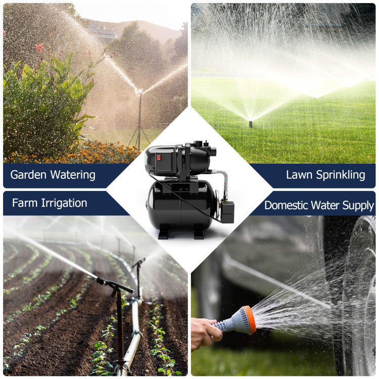 1200W Garden Water Pump Shallow Well Pressurized Irrigation for Farms and Agriculture