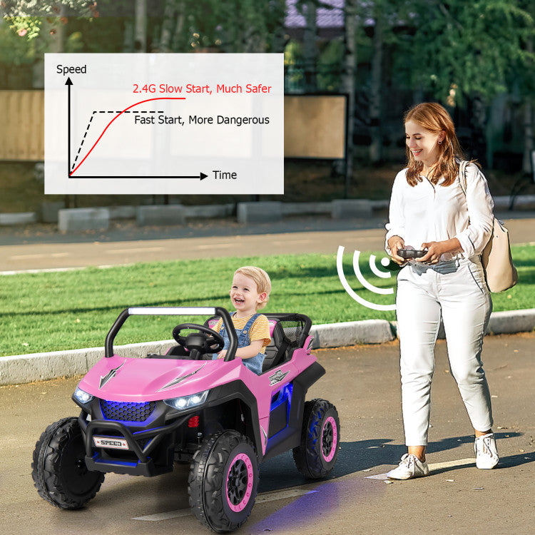 12V 2-Seater Kids Ride on UTV with Slow Start Function and Music Player