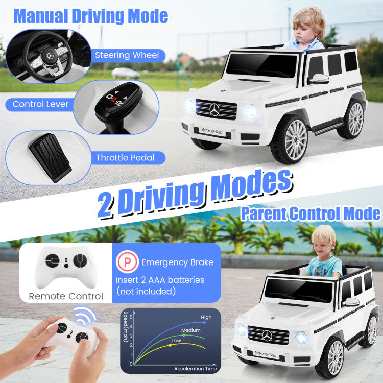 12V Battery Powered Mercedes-Benz G500 Kids Powered Ride-on Car