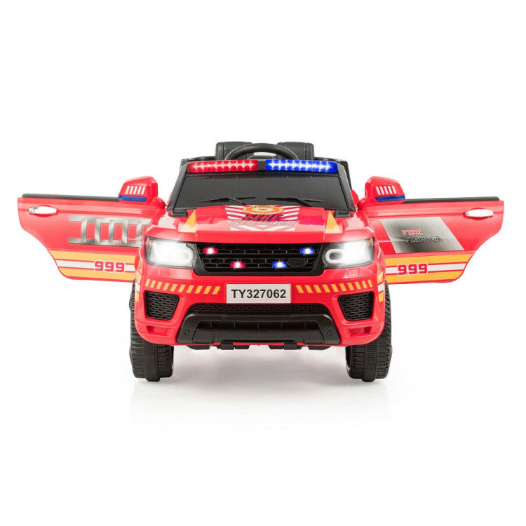 12V Kids Electric Ride-On Police Car with Remote Control for 3-8 Years