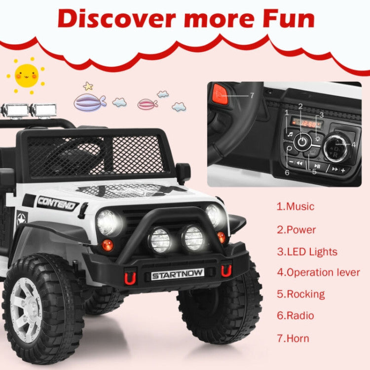 12V Kids Remote Control Electric  Ride On Truck Car with Lights and Music