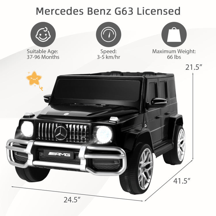 12V Mercedes-Benz G63 Licensed Kids 2-Seat Ride On Car with Remote Control