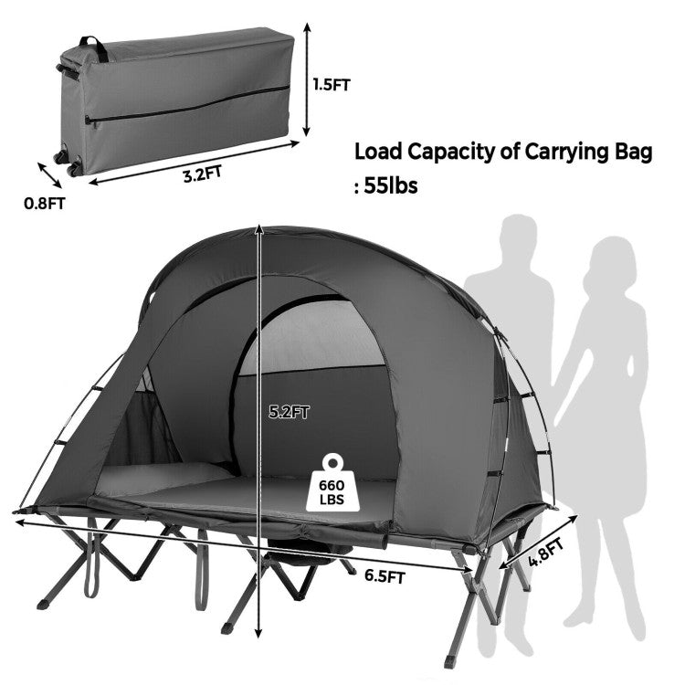 2-Person Outdoor Camping Blackout Tent with Roller Carrying Bag