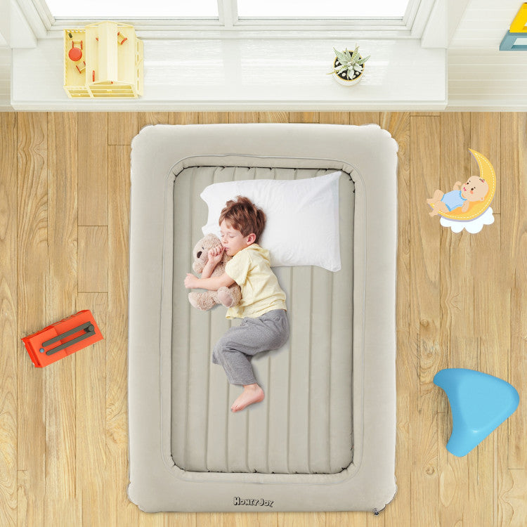 2-in-1 Inflatable Toddler Travel Bed Air Baby Mattress Set with Electric Pump