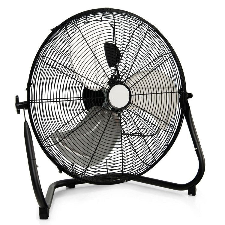 20 Inch High Force Floor Fan with 3 Speeds for Garages and Factories