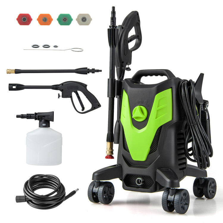 2400 PSI High-power Electric Pressure Washer with 4 Nozzles for Patio Garden Car Cleaning