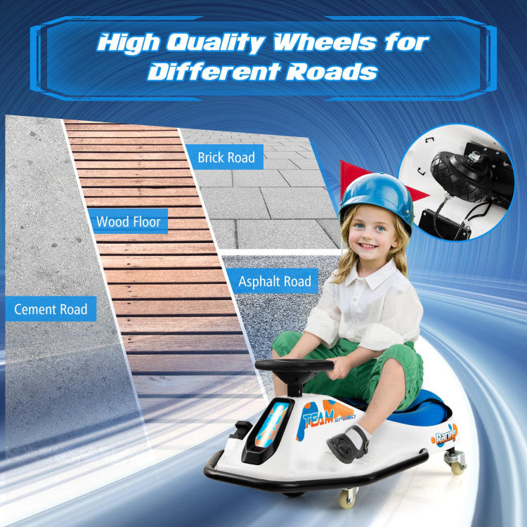 24V Electric Drifting Go Kart for Kids with 360° Spin Wireless Connection