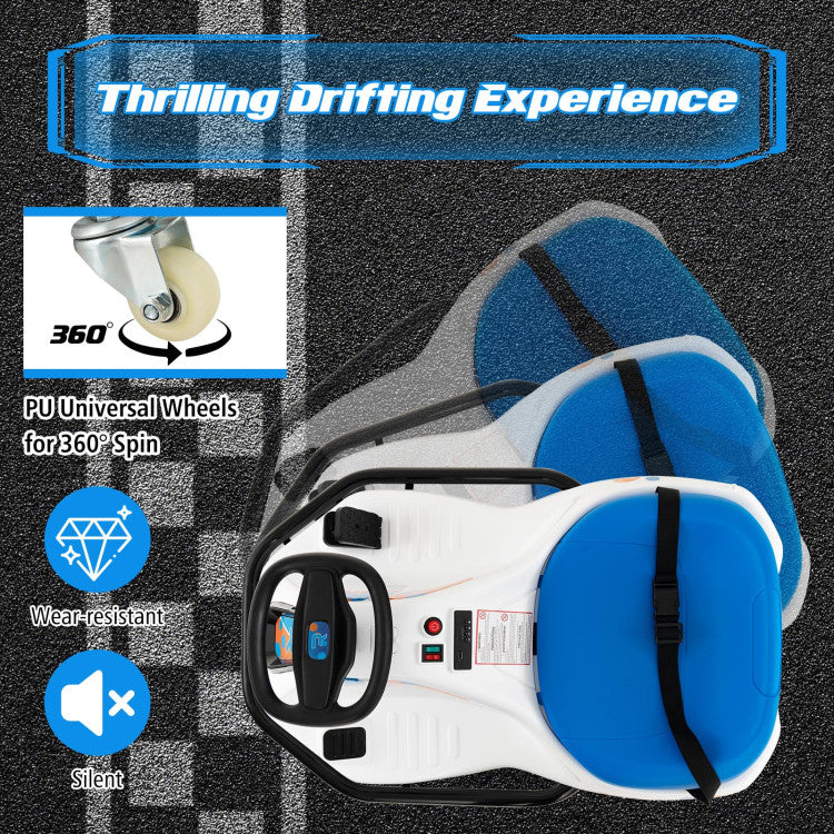 24V Electric Drifting Go Kart for Kids with 360° Spin Wireless Connection