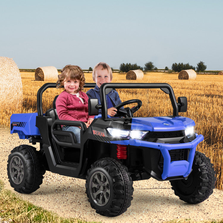 24V Kids Ride on Auto-Lifting Dump Truck with Remote Control and 3 Speeds