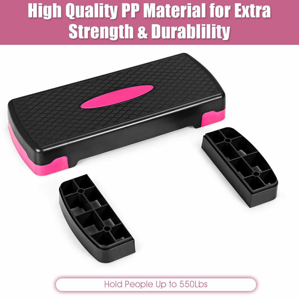 26 Inch Height Adjustable Non-Slip Aerobic Exercise Step Deck