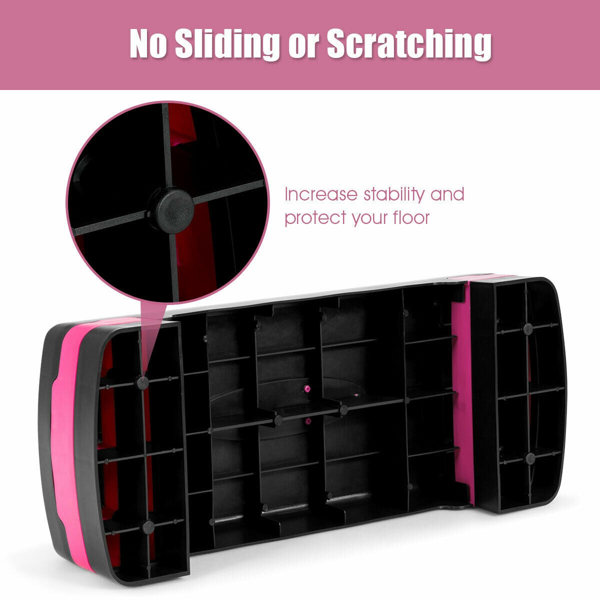 26 Inch Height Adjustable Non-Slip Aerobic Exercise Step Deck