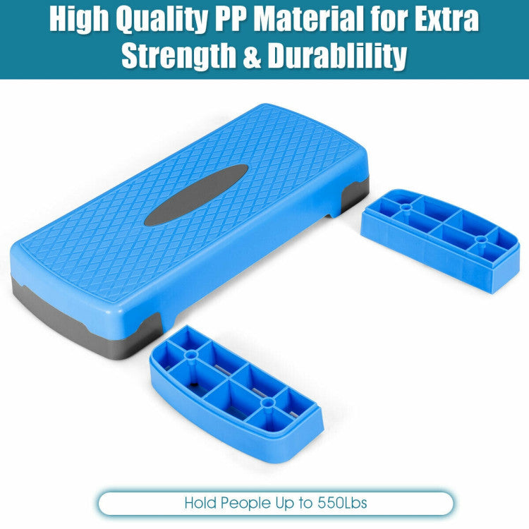 26 Inch Height Adjustable Non-Slip Aerobic Exercise Step Deck