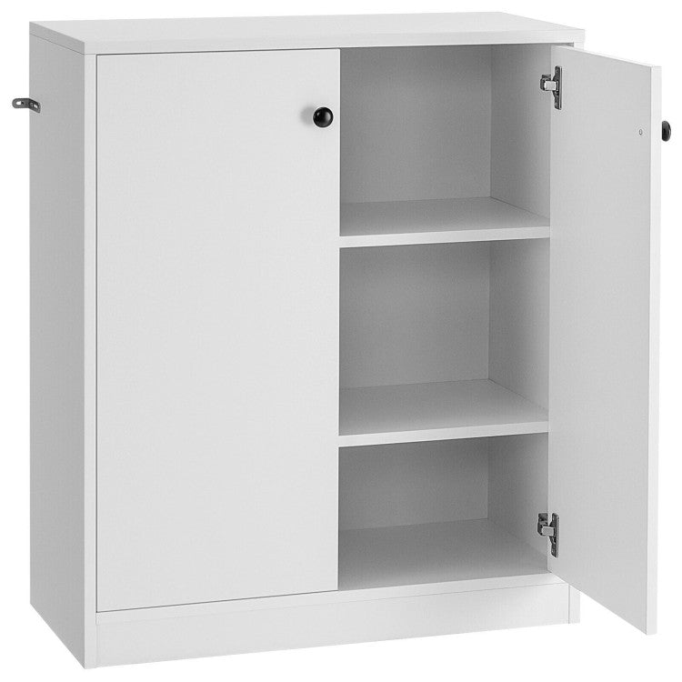 2 Door Storage Base Cabinet with 3-Tier Shelf for Living Room