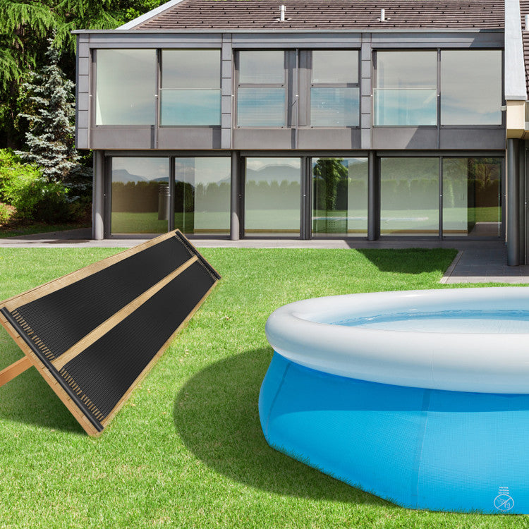 2 Pieces 10/16.4/20 Feet Weatherproof Solar Swimming Pool Heater for Ground and  Roof