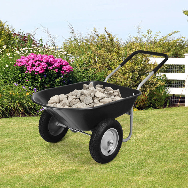 2 Tire Heavy-duty Wheelbarrow Garden Cart Utility Cart for Patios, Warehouses and Farms