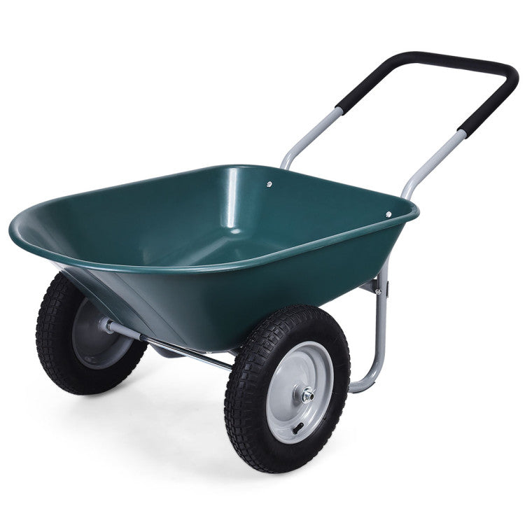 2 Tire Heavy-duty Wheelbarrow Garden Cart Utility Cart for Patios, Warehouses and Farms