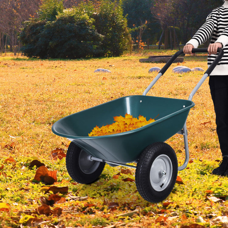 2 Tire Heavy-duty Wheelbarrow Garden Cart Utility Cart for Patios, Warehouses and Farms