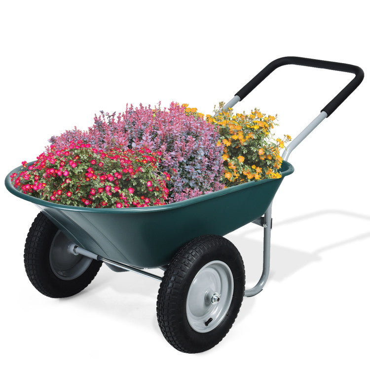 2 Tire Heavy-duty Wheelbarrow Garden Cart Utility Cart for Patios, Warehouses and Farms