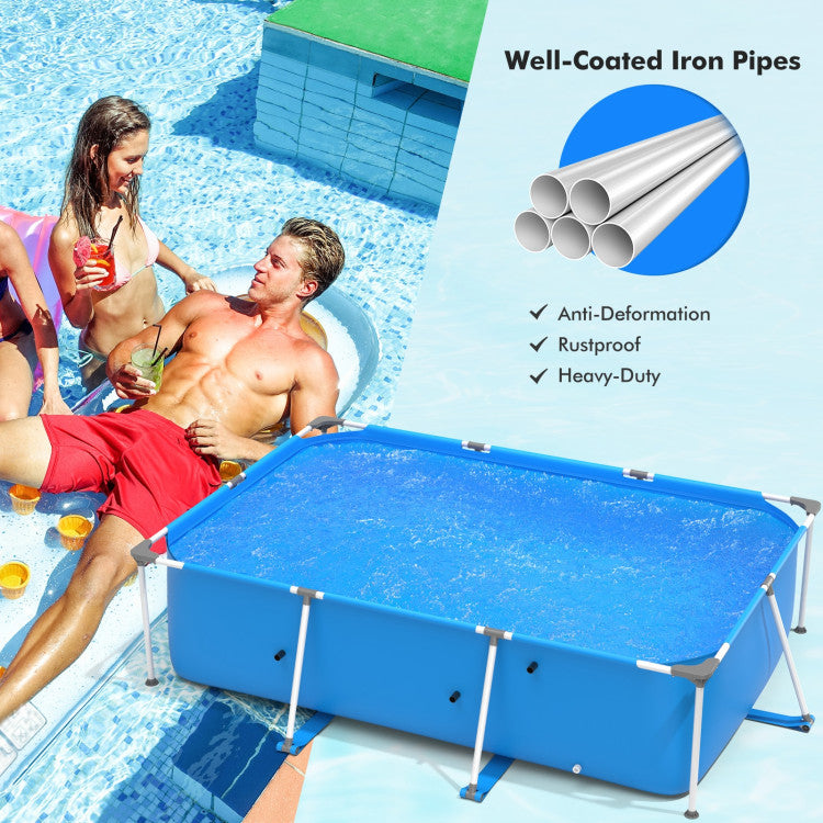 3-Layer Strong Fabric Above Ground Pool with Pool Cover for Balcony and Patio