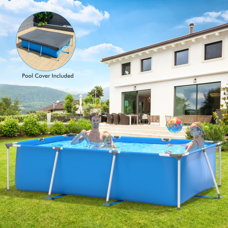 3-Layer Strong Fabric Above Ground Pool with Pool Cover for Balcony and Patio