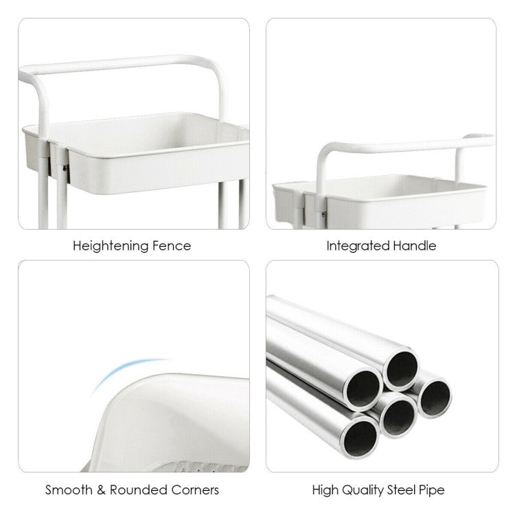 3-Tier Utility Storage Rolling Cart with Casters for Kitchen and  Shop