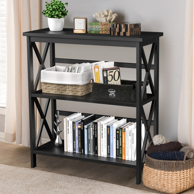 3-Tier Wooden Multi-Functional Storage Bookshelf for Books