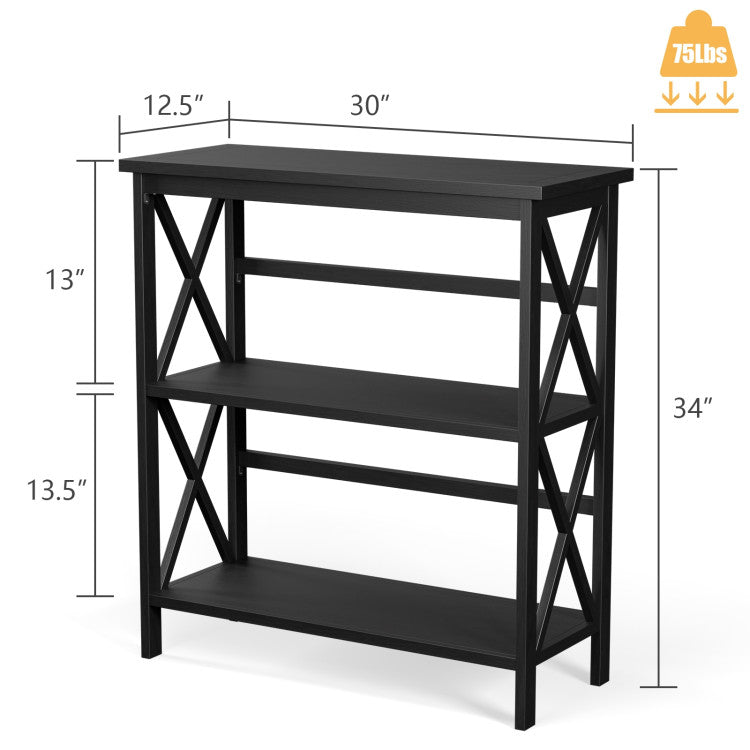 3-Tier Wooden Multi-Functional Storage Bookshelf for Books