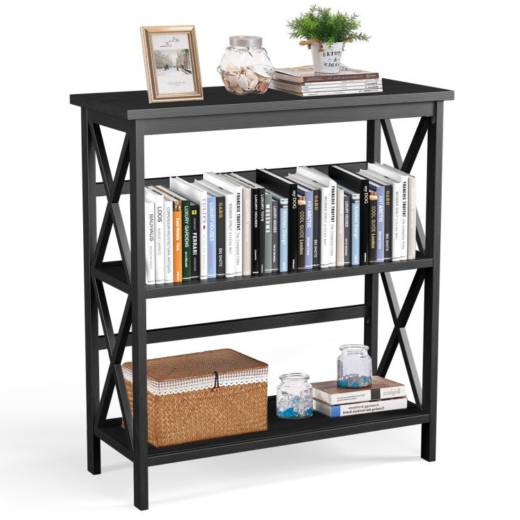 3-Tier Wooden Multi-Functional Storage Bookshelf for Books