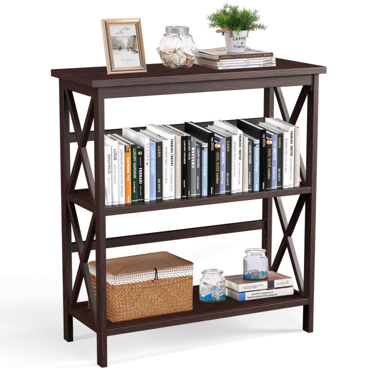 3-Tier Wooden Multi-Functional Storage Bookshelf for Books