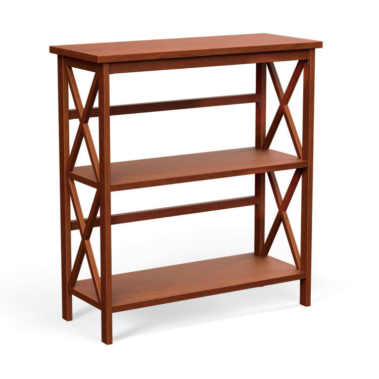 3-Tier Wooden Multi-Functional Storage Bookshelf for Books