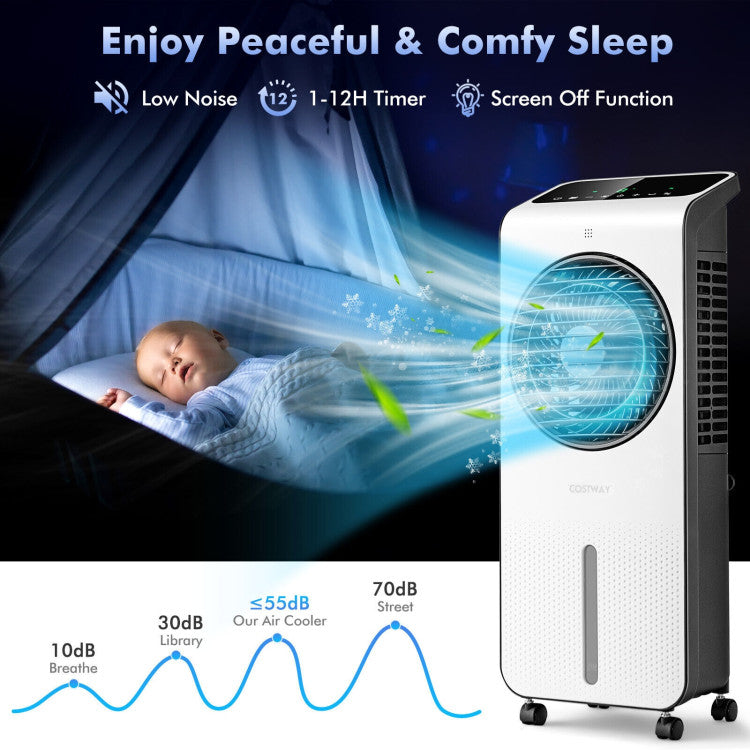 3-in-1 Evaporative Portable Low Noise Air Cooler with 12H Timer and Remote