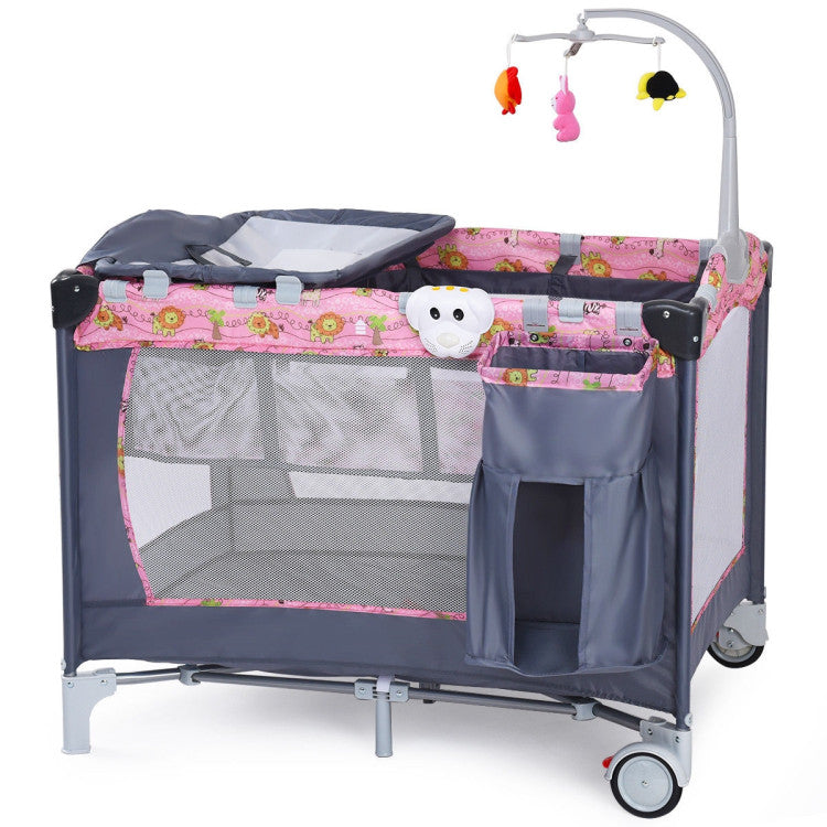 3-in-1 Portable Baby Crib Sleep Bassinet