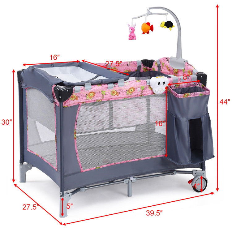 3-in-1 Portable Baby Crib Sleep Bassinet